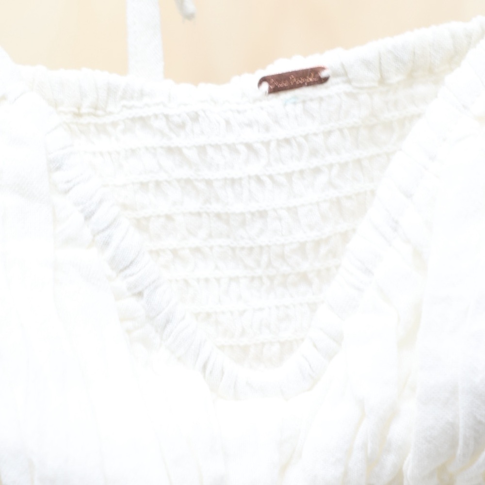 Free People Chloe‎ Cropped Peplum Top Ivory S - Picture 4 of 4